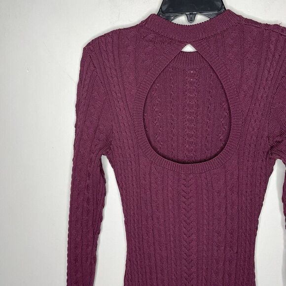 RONNY KOBO Collective Sweater Dress Women Medium Backless Midi Dark Red - Picture 10 of 14